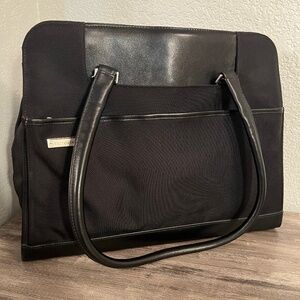 Victorinox Deluxe Business Black Tote Bag with Red Satin Interior